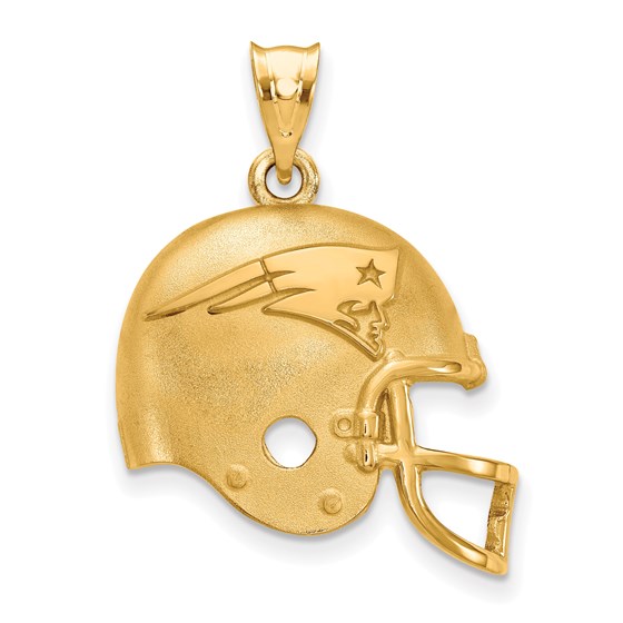 Sterling Silver Gold-plated New England Patriots Helmet Pendant Sterling Silver Gold-plated New England Patriots Helmet Pendant